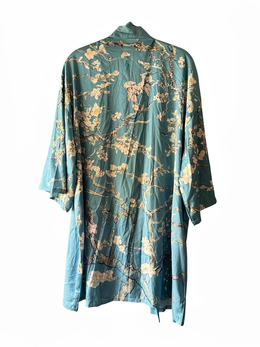 NWT Immersive Van Gogh Almond Blossom Kimono Robe XL Blue Art Print